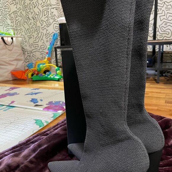 Yeezy Season 7 Graphite Bandage Knit Ankle Boot - 100MM Heel - Picture 4 of 9